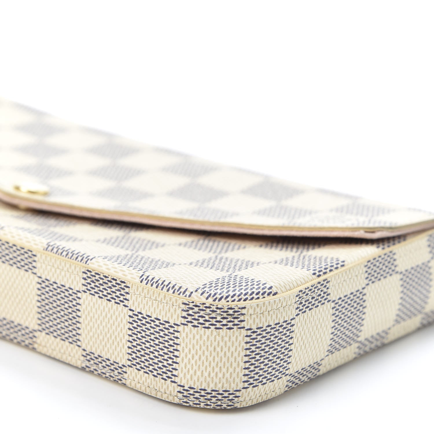 Louis Vuitton Damier Azur Pochette Felicie Chain Wallet Rose Ballerine 6 of 11