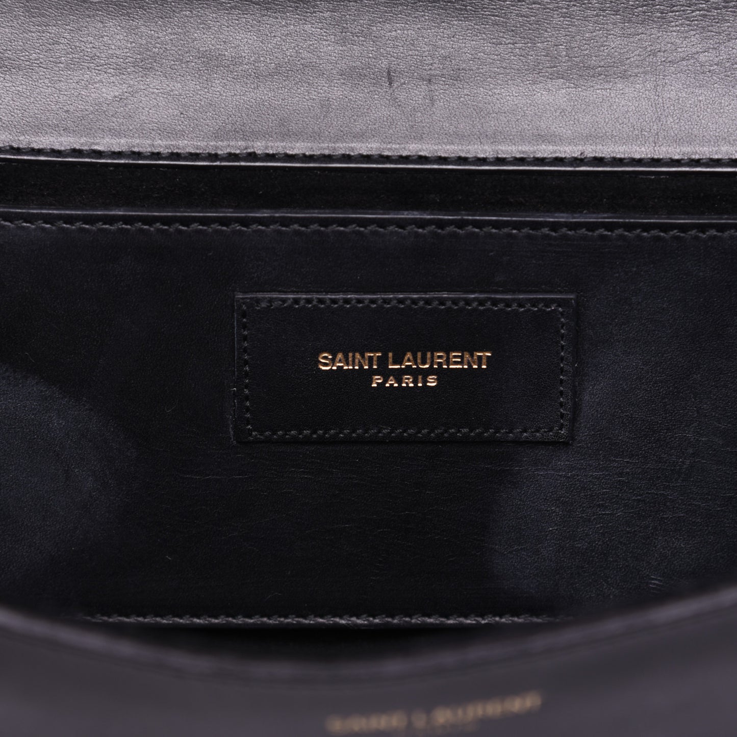 Calfskin Lutetia Flap Clutch Black