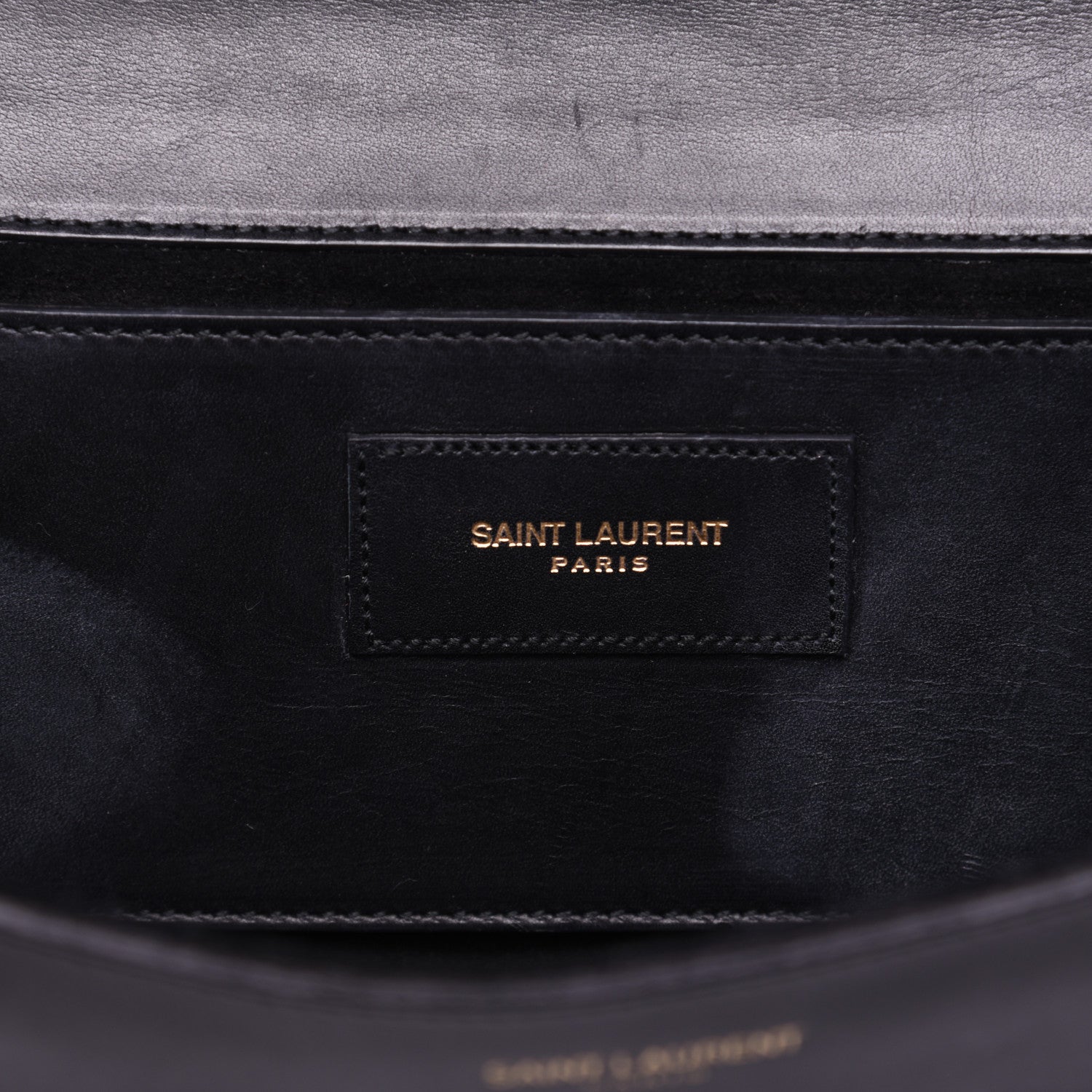 Saint Laurent Calfskin Lutetia Flap Clutch Black 9 of 13