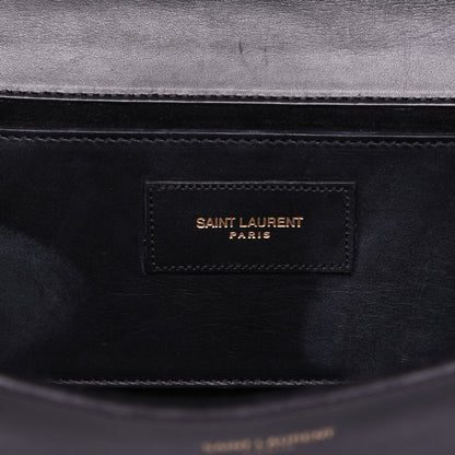 Saint Laurent Calfskin Lutetia Flap Clutch Black 9 of 13