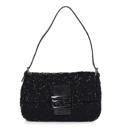 Fendi Lizard Beaded Mini Mama Baguette Black 1 of 13