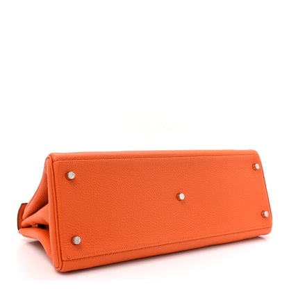 Hermes Taurillon Clemence Shoulder Kelly 42 Orange Orange 4 of 11