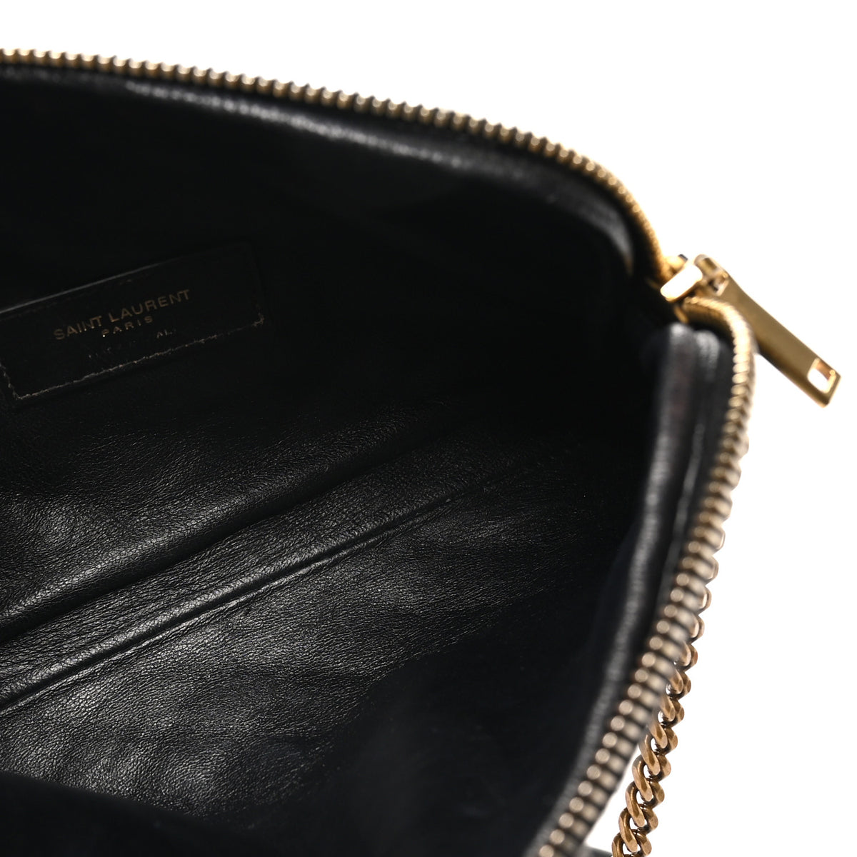 Lambskin Quilted Gaby Zipped Pouch Black
