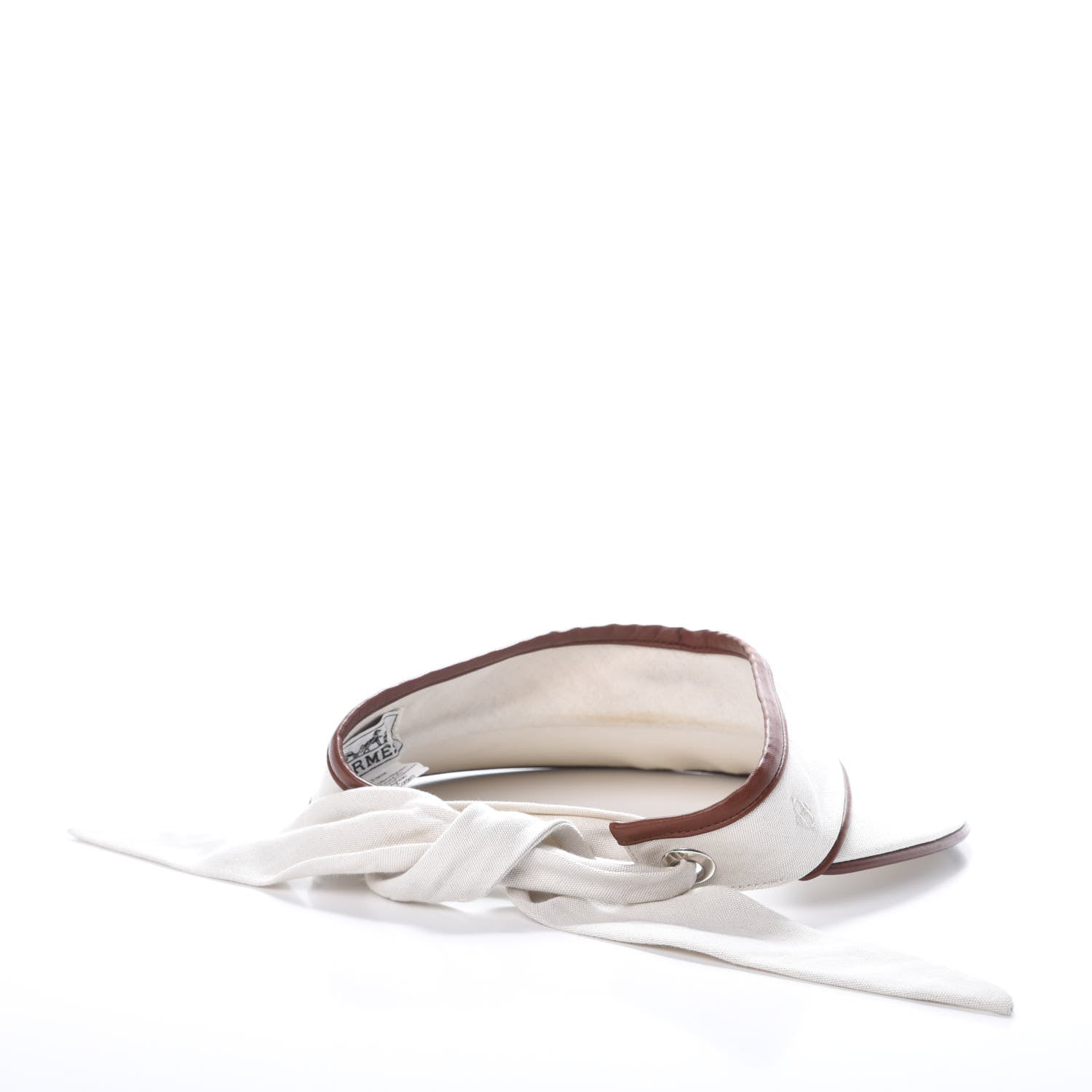 Hermes Toile Lambskin Visor Natural 4 of 5
