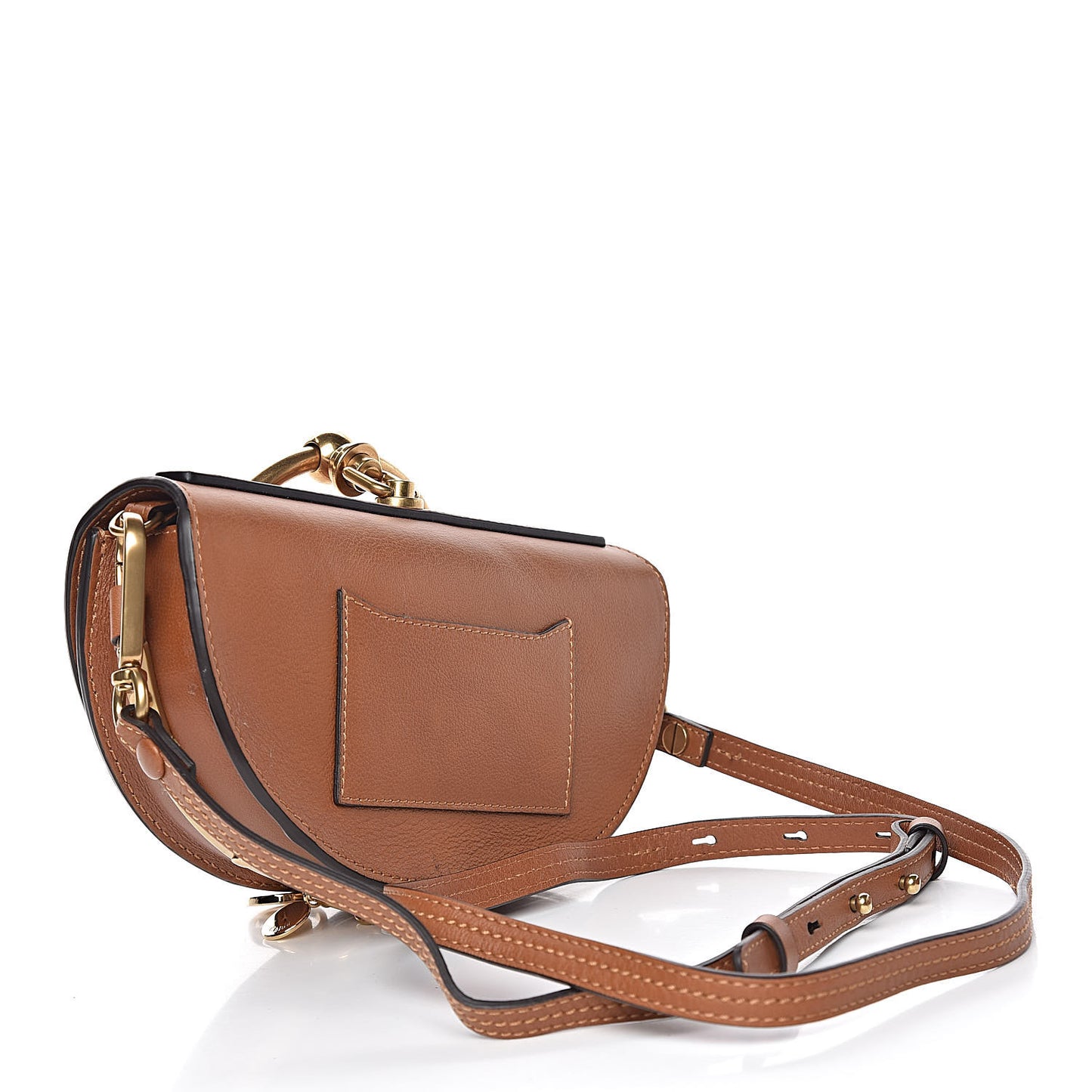 Calfskin Small Nile Bracelet Minaudiere Bag Caramel