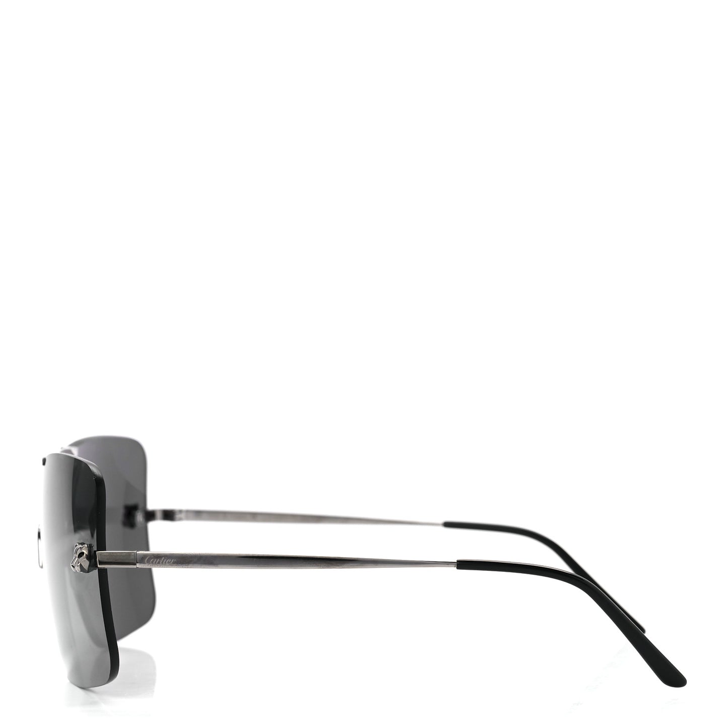 Panthere De Cartier Shield Sunglasses Silver