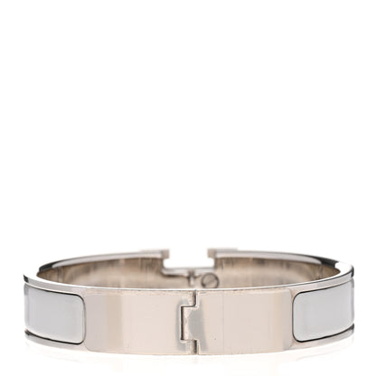 Hermes Enamel Narrow Clic Clac H Bracelet PM Blanc Gris Clair 3 of 5