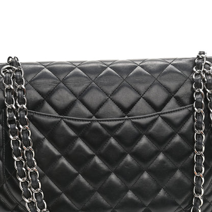 Chanel Lambskin Quilted Maxi Single Flap Black 27 of 28