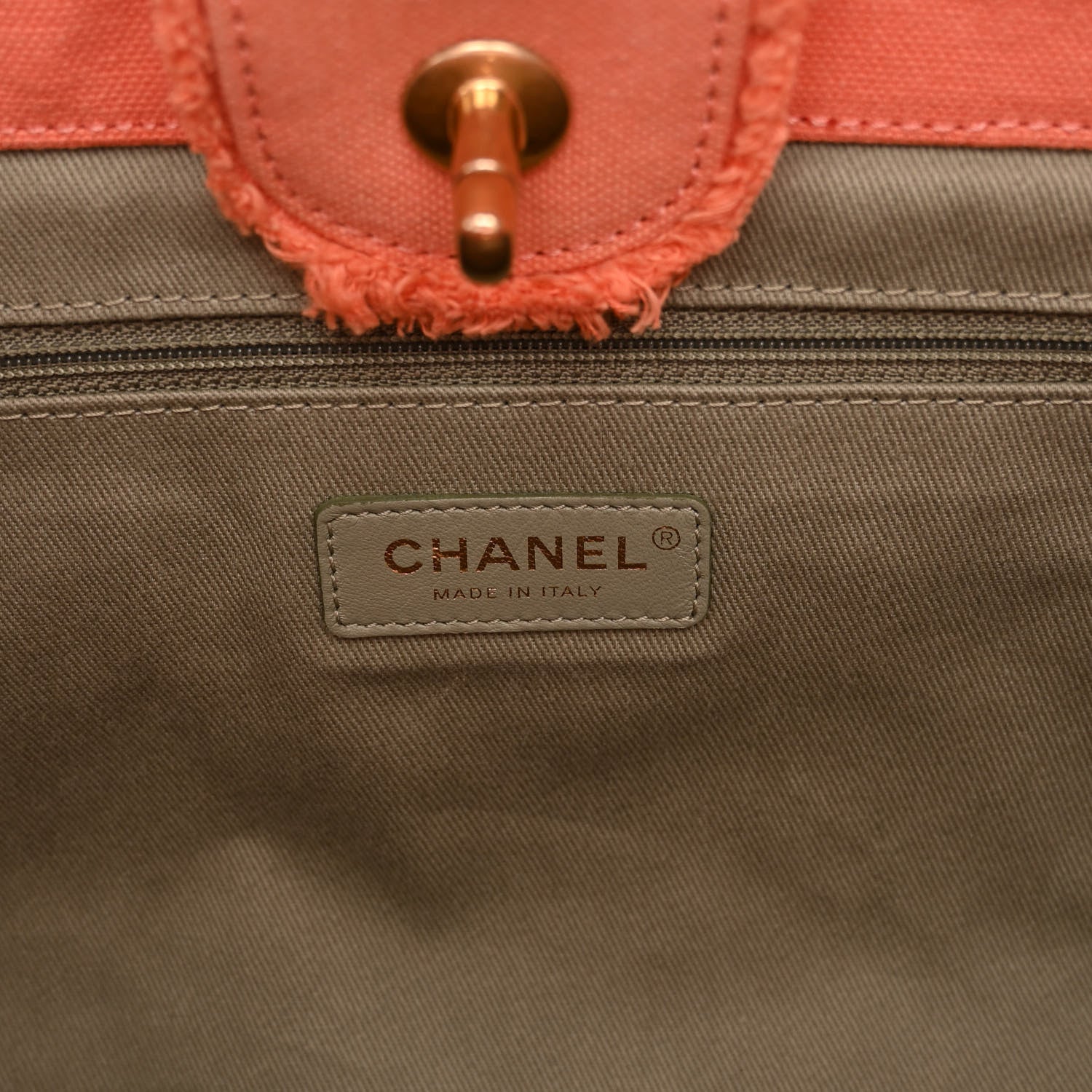 Chanel Canvas Chevron Cuba Patchwork Shopper Tote Orange 6 of 10