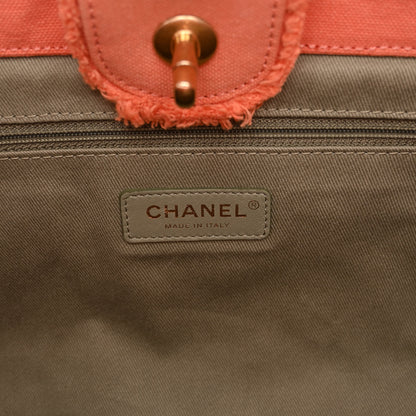 Chanel Canvas Chevron Cuba Patchwork Shopper Tote Orange 6 of 10