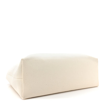 Celine Canvas Calfskin Logo Print Horizontal Cabas Natural Tan 4 of 13