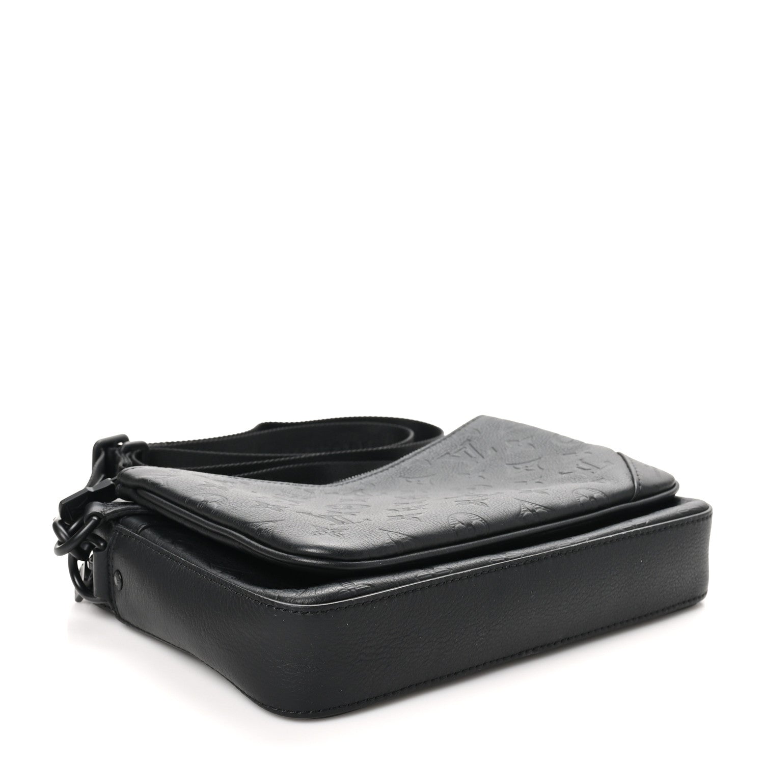 Louis Vuitton Calfskin Monogram Shadow Trio Messenger Black 4 of 10