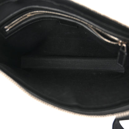 Gucci GG Supreme Monogram Azalea Calfskin Retro Interlocking G Wristlet Messenger Bag Black 10 of 13