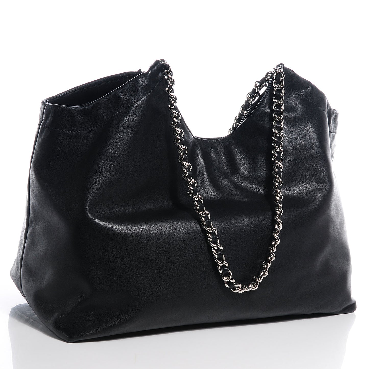 Soft Calf Chain Tote Nero Black