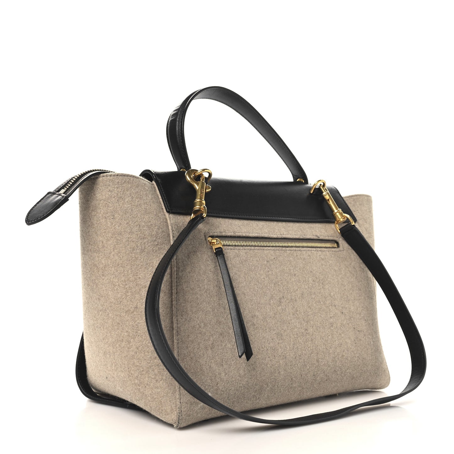 Felt Smooth Calfskin Mini Belt Bag Beige