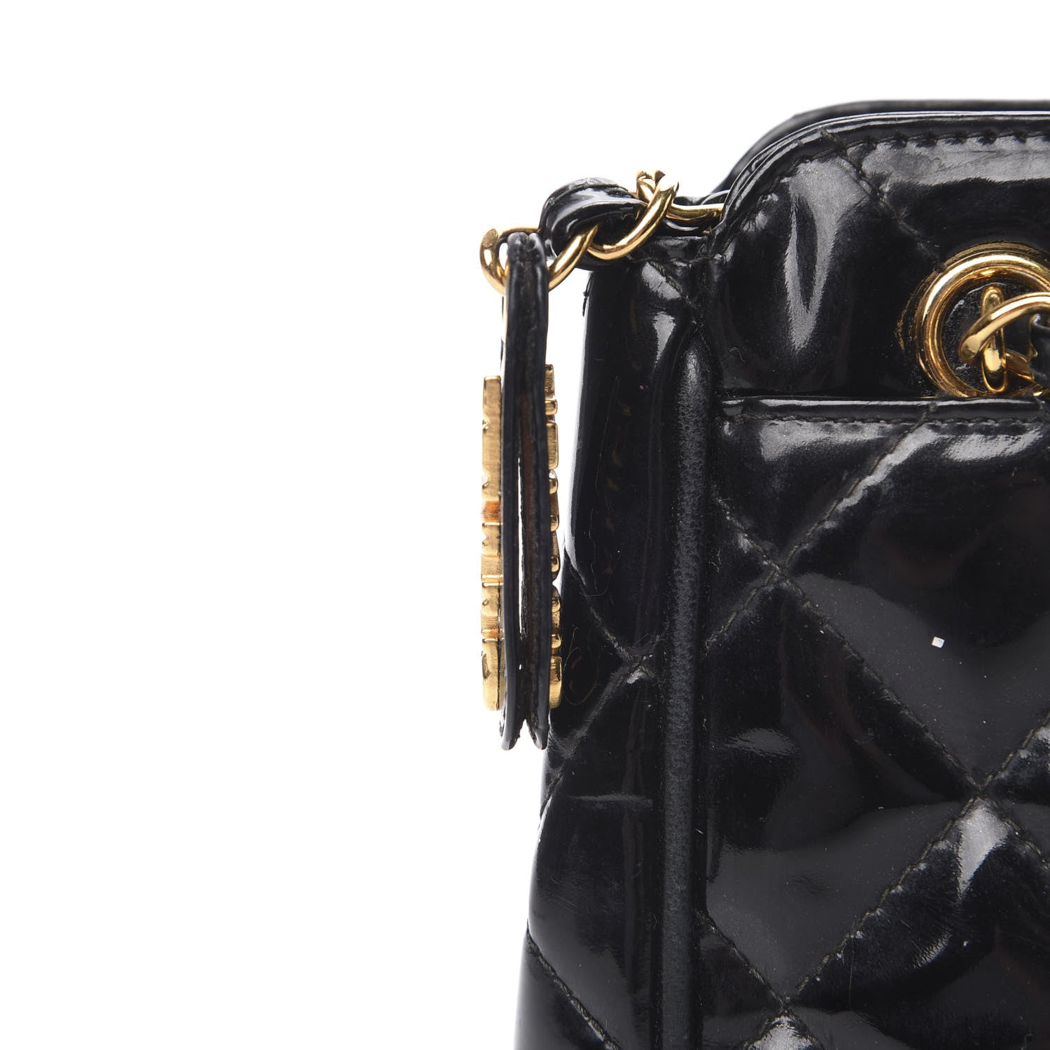 Chanel Patent Quilted Camera Case Black 16 of 16