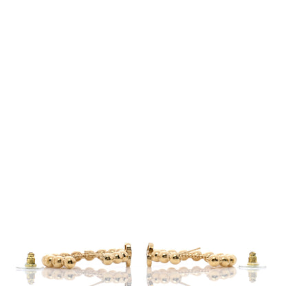 Chanel Crystal Bead CC Hoop Earrings Gold 3 of 4