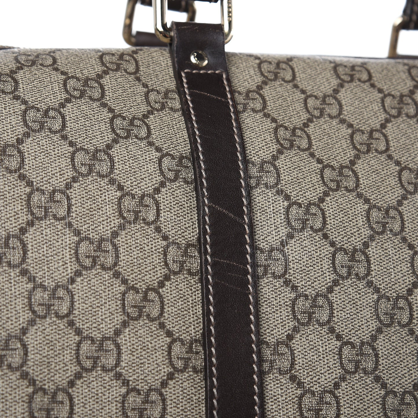 GG Plus Monogram Medium Carry On Duffle Bag Brown