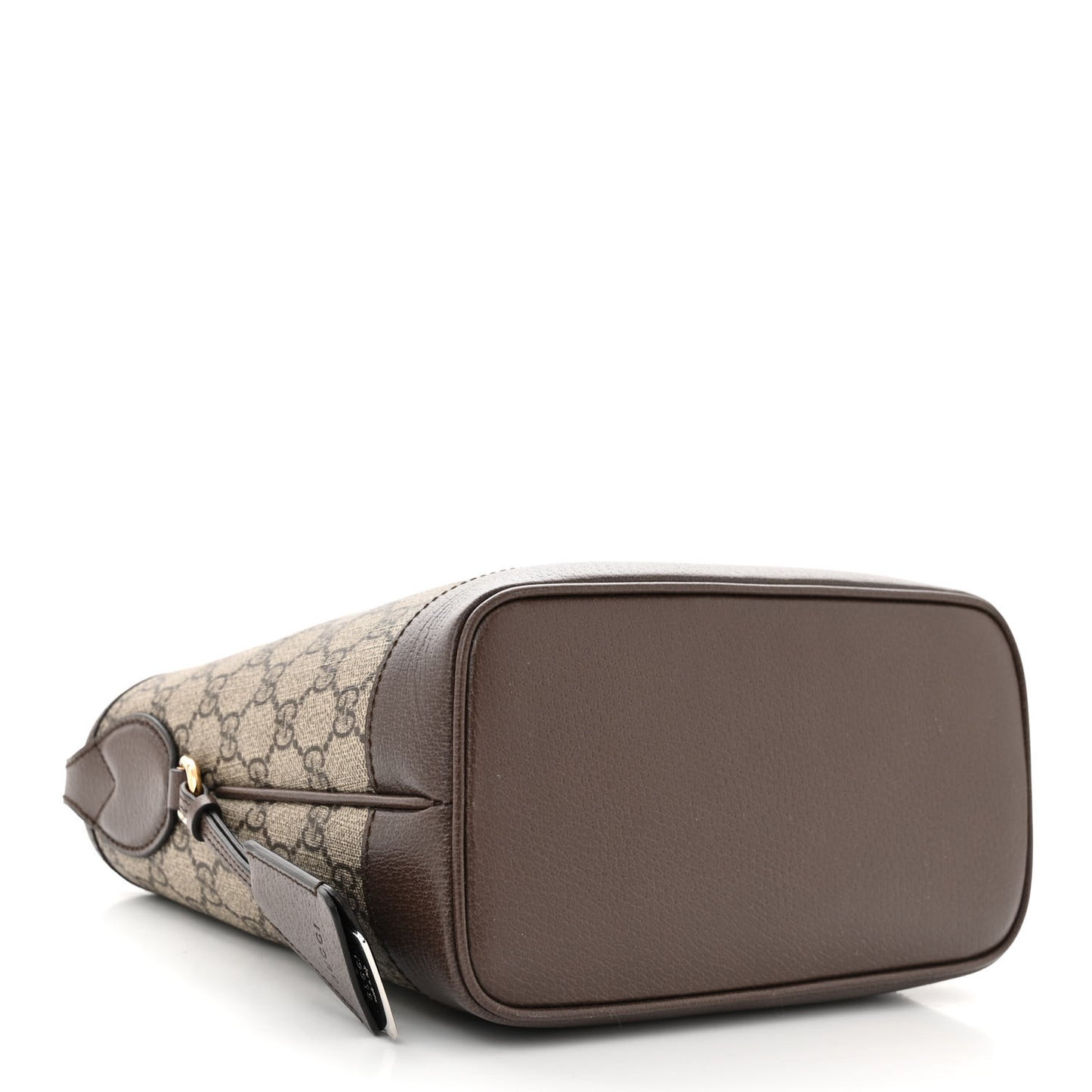 GG Supreme Monogram Textured Dollar Calfskin Web Small Ophidia Bucket Shoulder Bag Beige Ebony New Acero