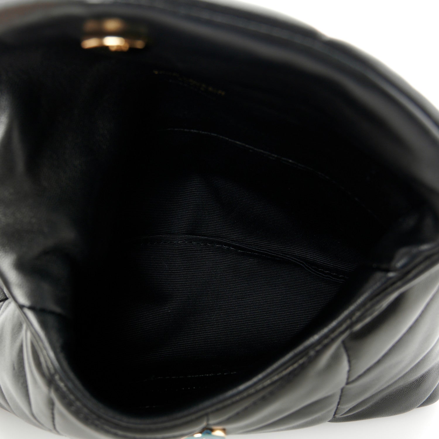 Saint Laurent Lambskin Monogram Loulou Puffer Pouch Clutch Black 5 of 11