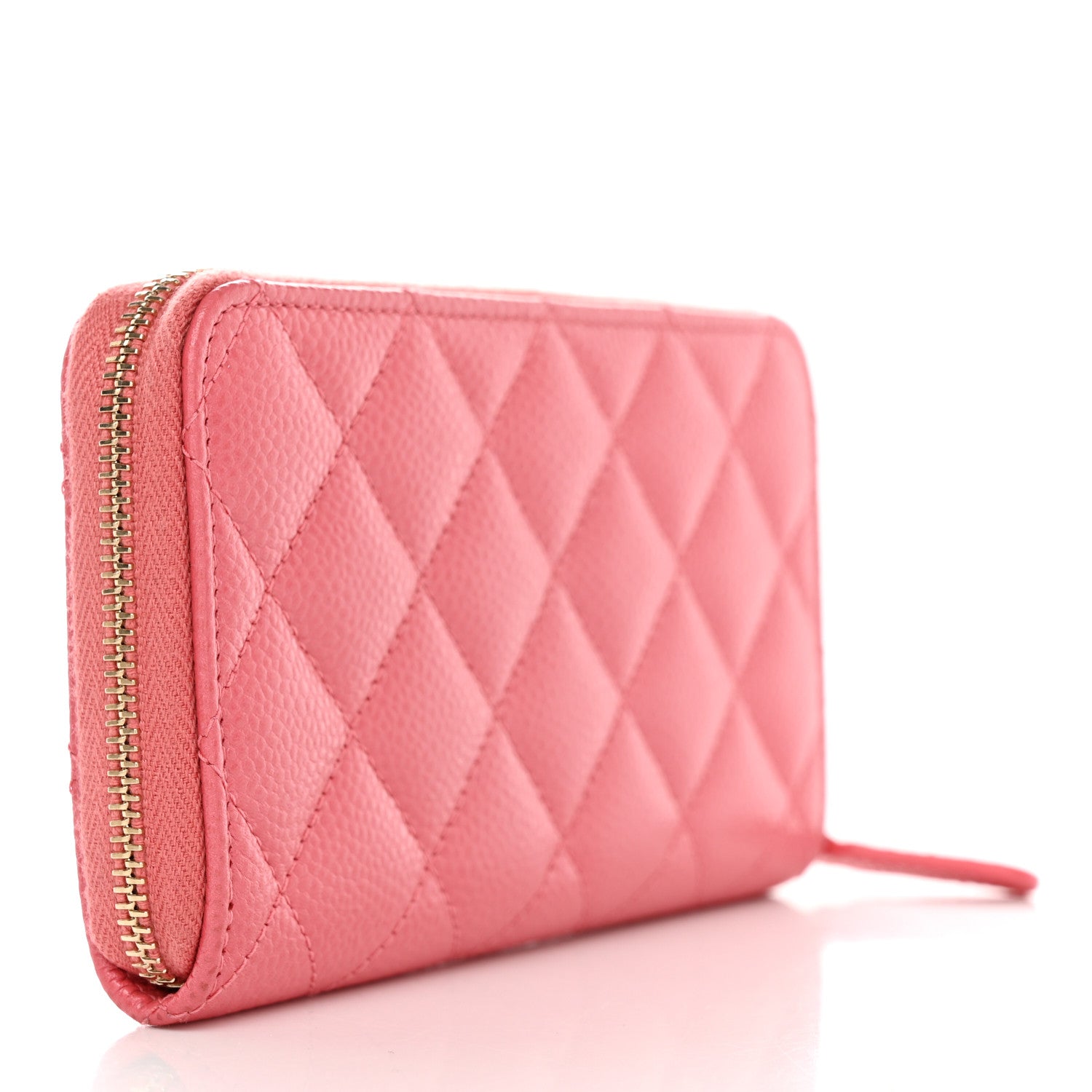 Chanel Iridescent Caviar Quilted Medium Zip Around Wallet Pink 3 of 10