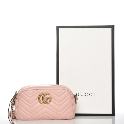 Gucci Calfskin Matelasse Small GG Marmont Chain Shoulder Bag Perfect Pink 8 of 8