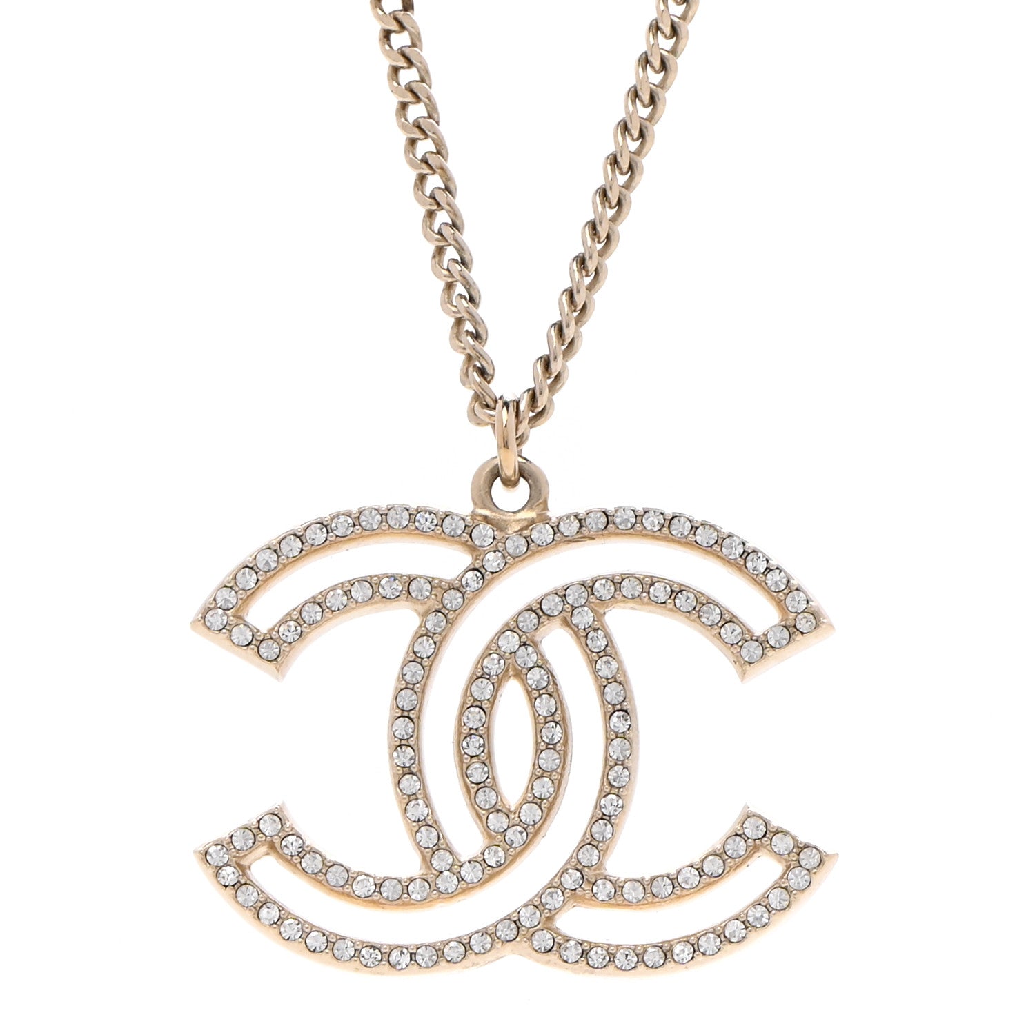 Chanel Crystal CC 100 Anniversary Necklace Gold 4 of 6