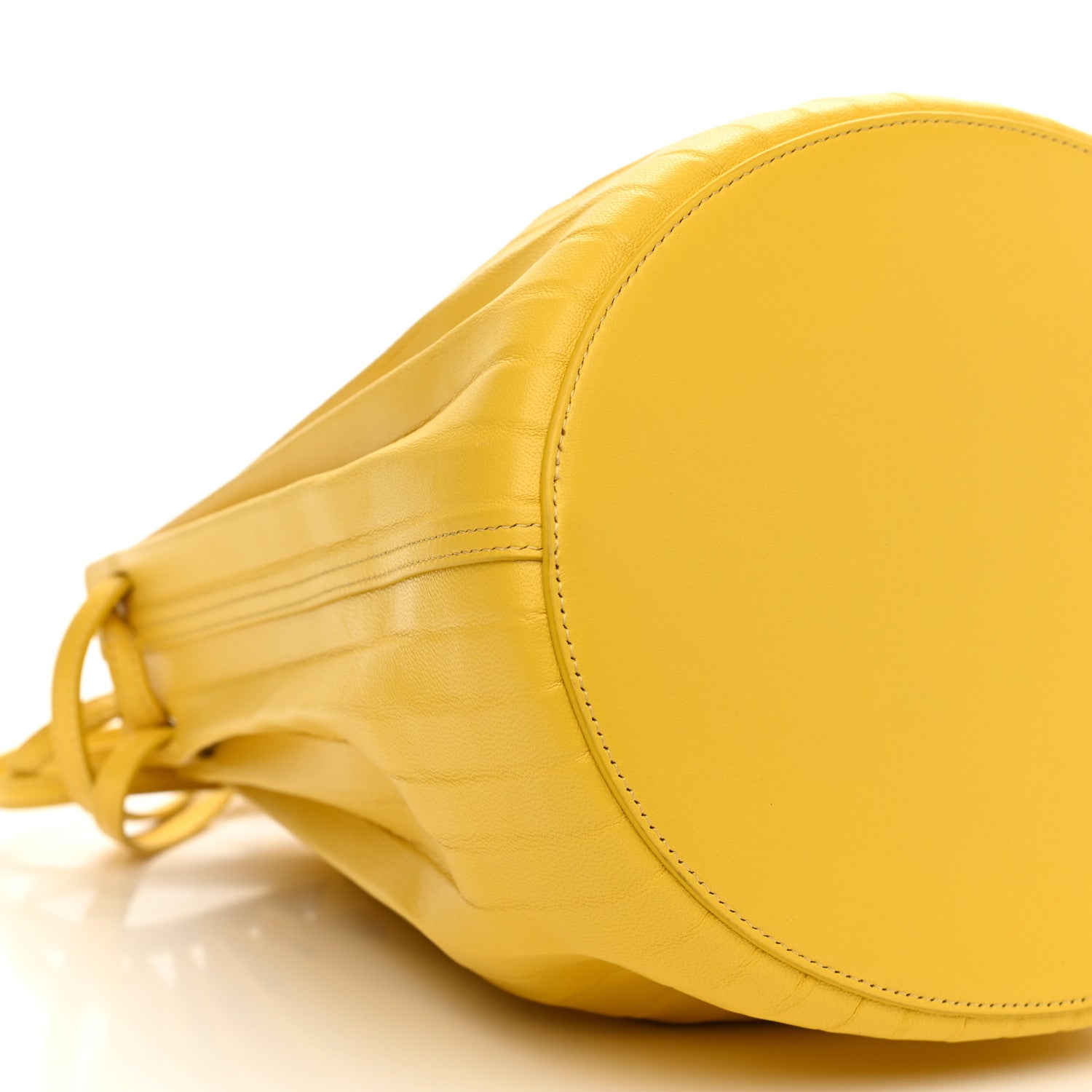 Mansur Gavriel Vegetable Tanned Calfskin Pleated Bucket Bag Sun Yellow 9 of 10