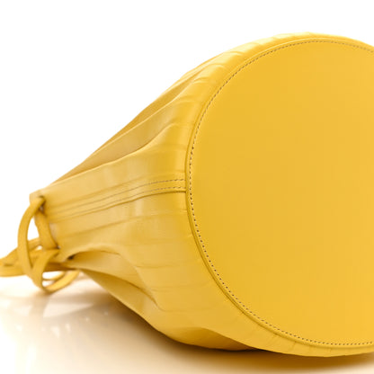Mansur Gavriel Vegetable Tanned Calfskin Pleated Bucket Bag Sun Yellow 9 of 10