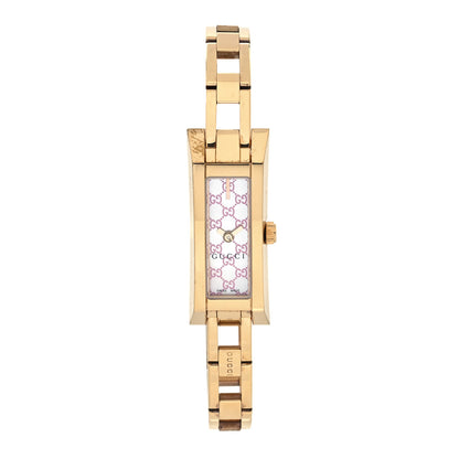 Gucci Stainless Steel Pink Mother of Pearl 14mm 110 G-Link Quartz Watch 1 of 5