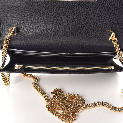 Gucci Dollar Calfskin Mini GG Marmont Chain Wallet Black 7 of 9