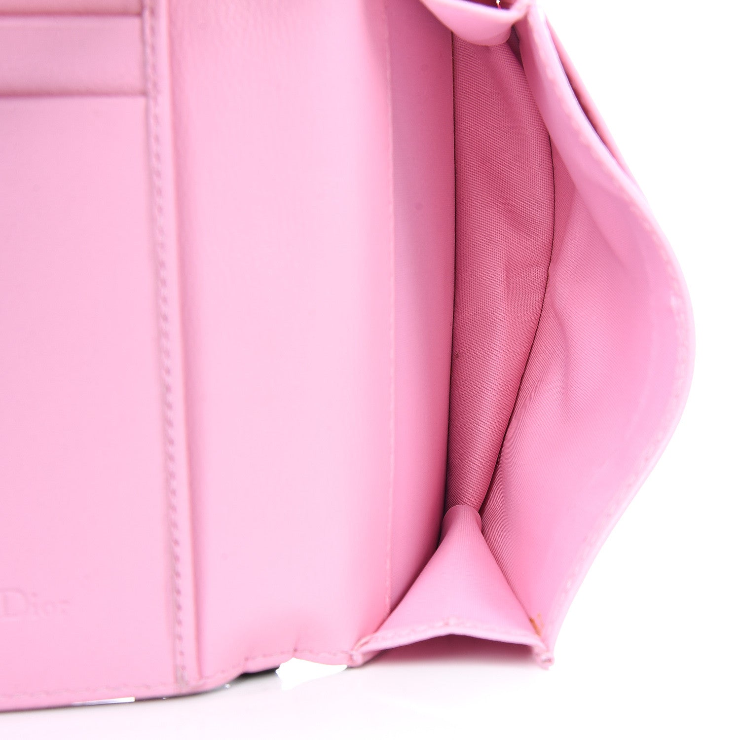 Christian Dior Lambskin Cannage Bi-Color Small Lady Dior Flap Card Holder Black Pink 7 of 10
