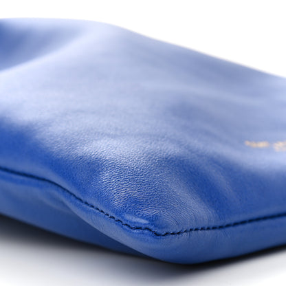 Saint Laurent Lambskin Paris Drawstring Pouch Bleu Majorelle 8 of 9
