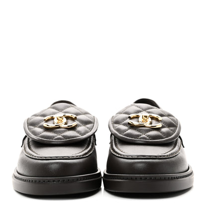 Chanel Lambskin Quilted CC Turnlock Loafers 37 Dark Brown 3 of 10