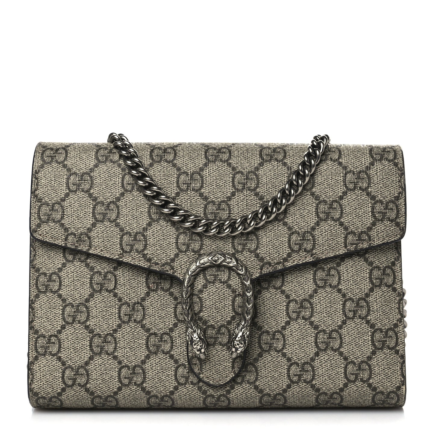 GG Supreme Monogram Mini Dionysus Chain Wallet Beige Vulcanic Red