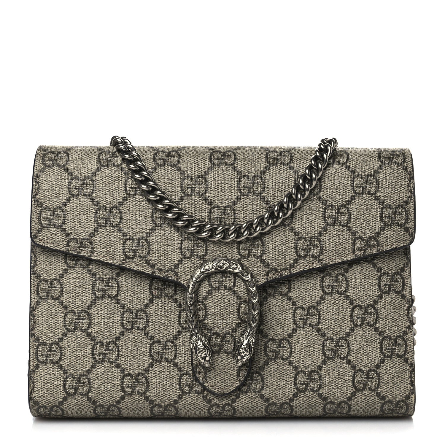 Gucci GG Supreme Monogram Mini Dionysus Chain Wallet Beige Vulcanic Red 1 of 9