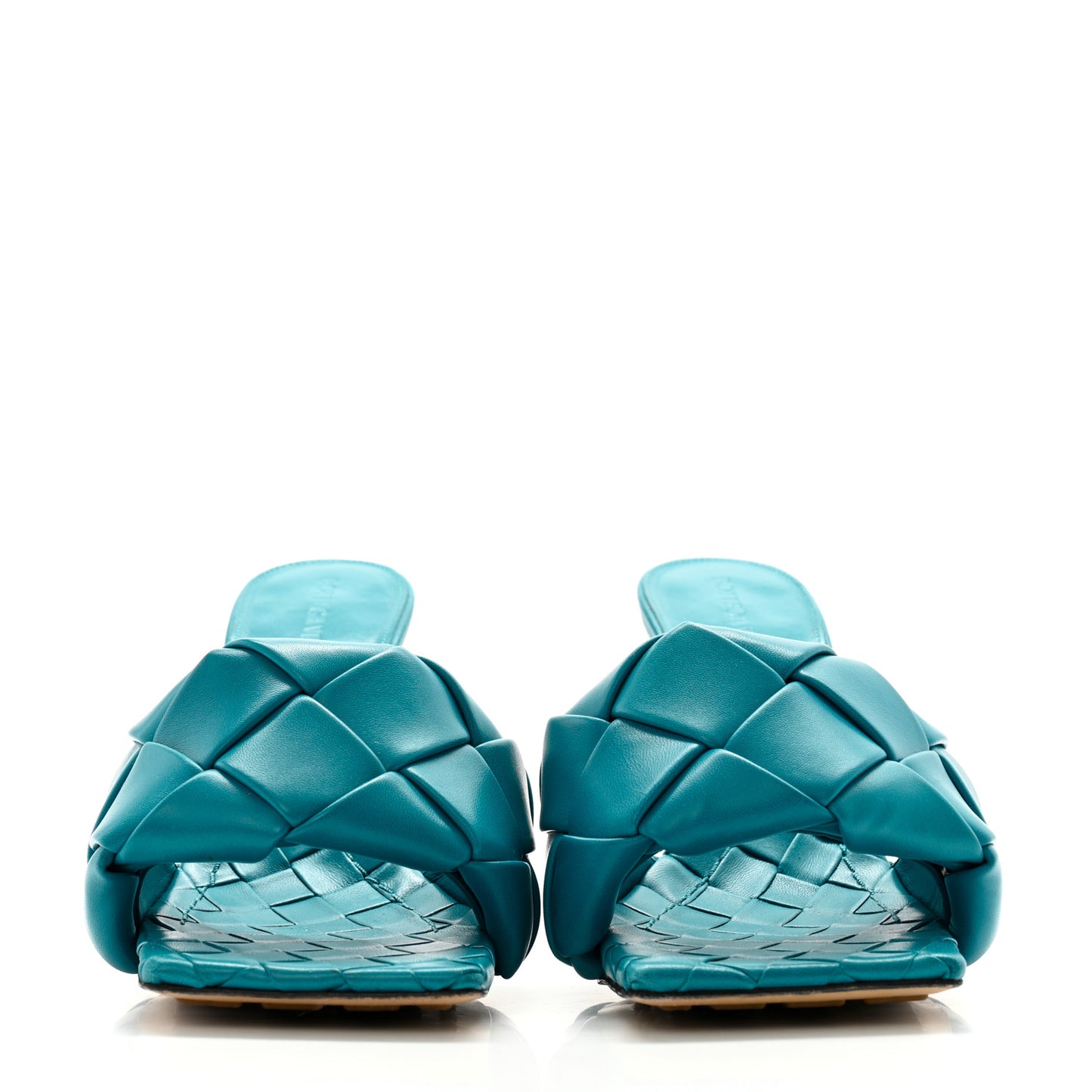 Nappa Maxi Intrecciato Lido 90mm Mule Sandals 38 Vintage Blue