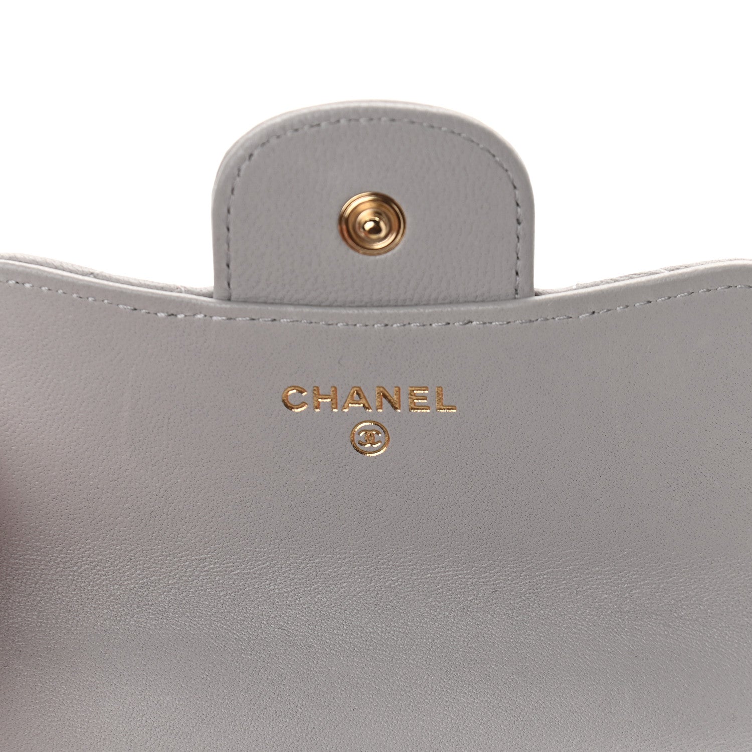 Chanel Lambskin Quilted Top Handle Flap Coin Purse With Chain Grey 6 of 11