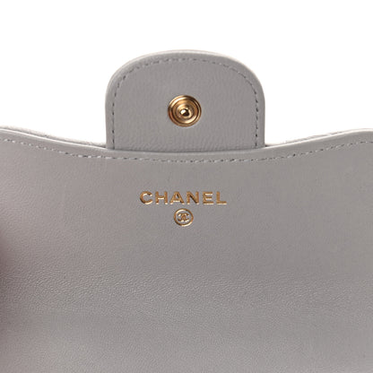 Chanel Lambskin Quilted Top Handle Flap Coin Purse With Chain Grey 6 of 11
