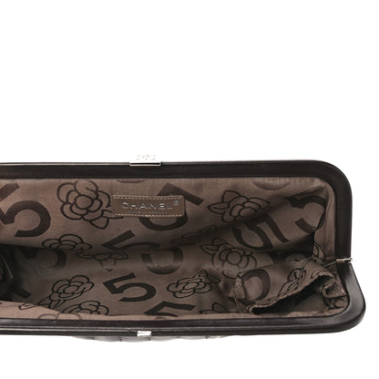 Chanel Lambskin Vertical Quilted Mademoiselle Clutch Dark Brown 5 of 10
