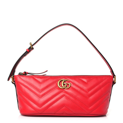 Gucci Calfskin Matelasse Chevron GG Marmont Sling Shoulder Bag Rosso 1 of 10