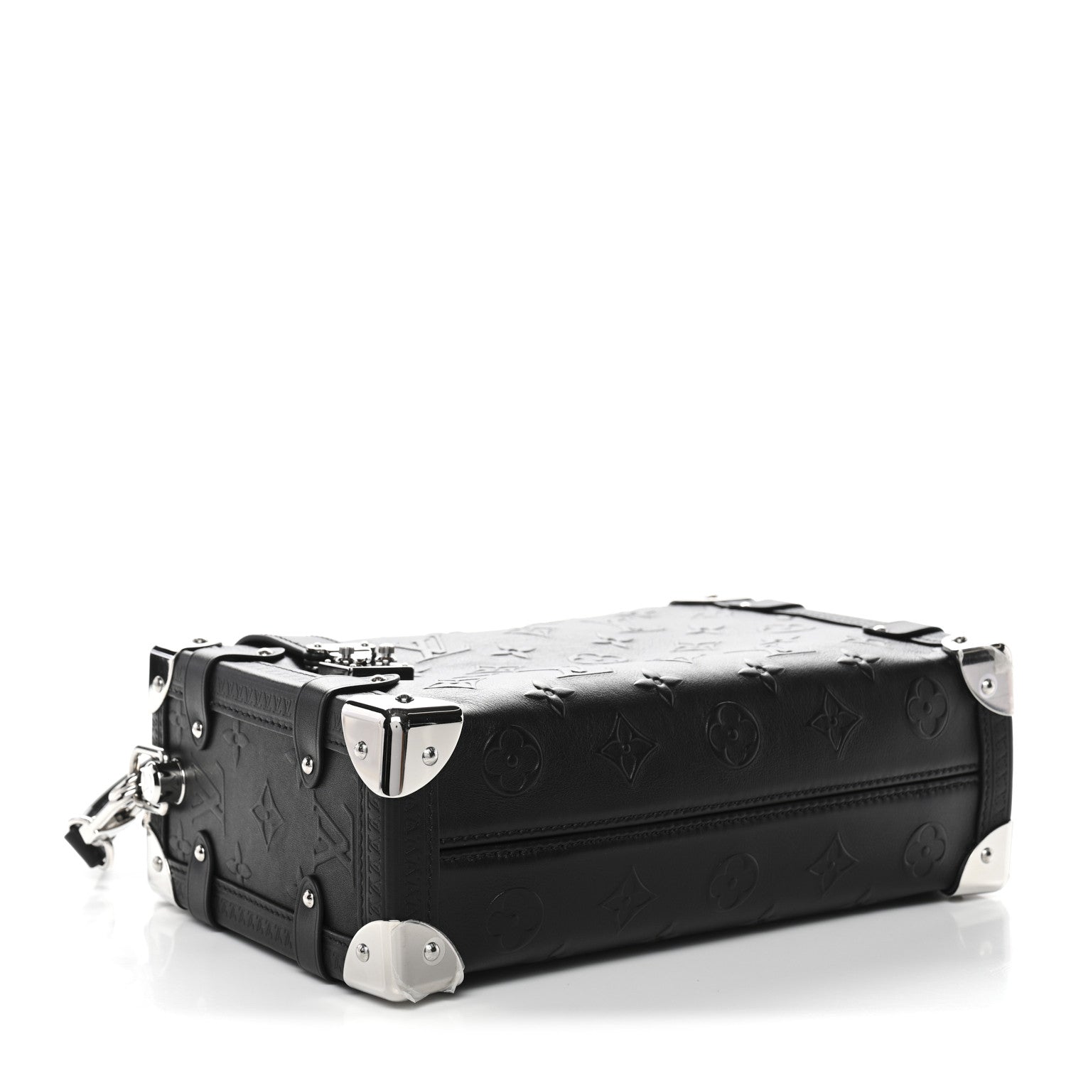 Louis Vuitton Calfskin Debossed Monogram Side Trunk Black 4 of 10