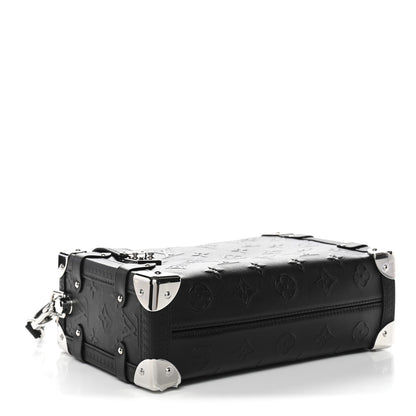 Louis Vuitton Calfskin Debossed Monogram Side Trunk Black 4 of 10