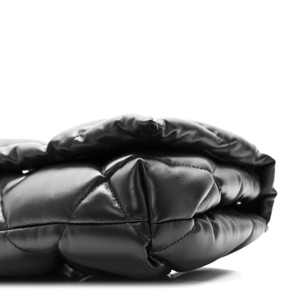 Balenciaga Nappa Calfskin Quilted Touch B Puffy Clutch Black 10 of 10