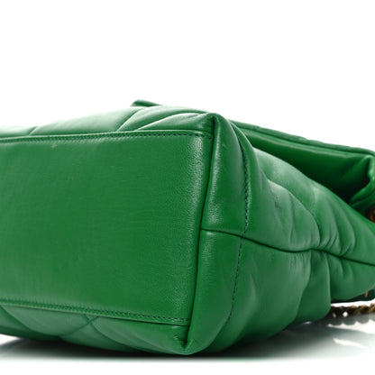 Saint Laurent Lambskin Quilted Small Loulou Puffer Monogram Chain Satchel New Vert 10 of 10