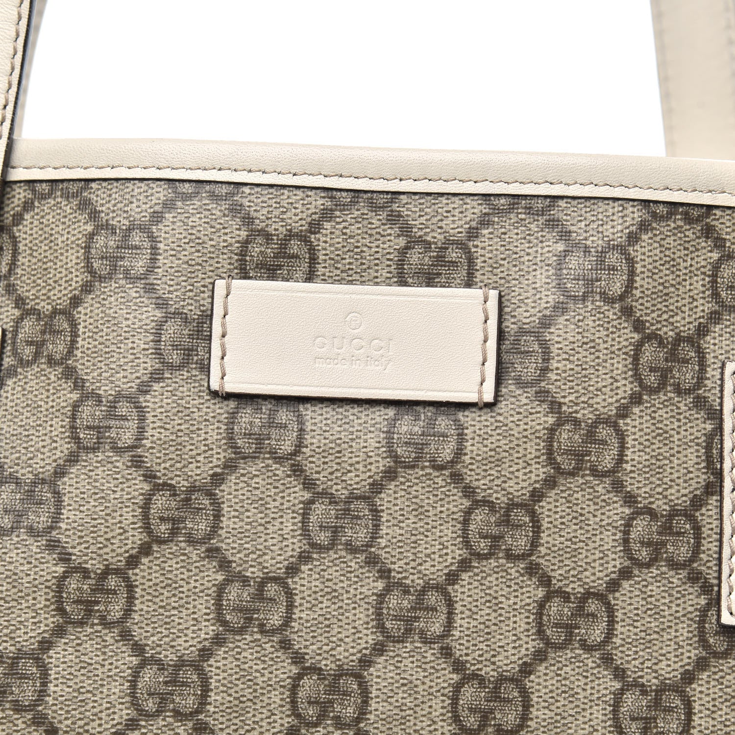 Gucci GG Supreme Monogram Medium Zippered Shopping Tote Off White 10 of 10