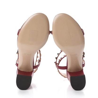 Valentino Garavani Calfskin Rockstud Ankle T-Strap 60mm Sandals 36 Rubino 7 of 7
