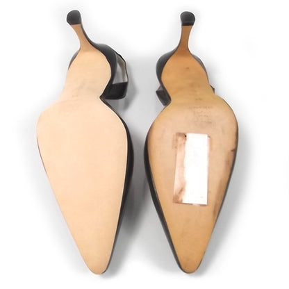 FASHIONPHILE MANOLOBLAHNIKLeatherCarolyneSlingbackPumps36DarkBrown 5 of 8