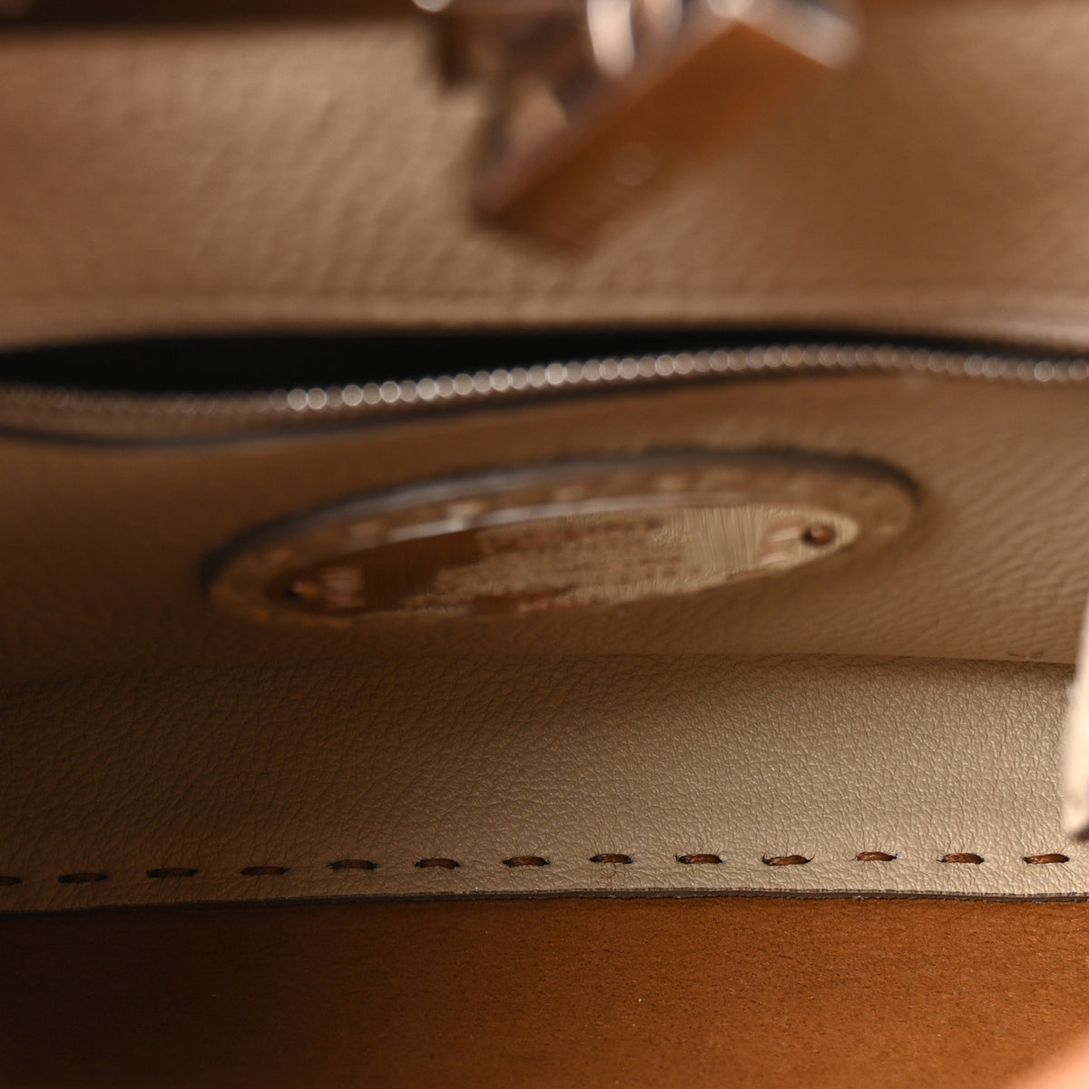 Fendi Cuoio Romano Selleria Bi-Color Mini Peekaboo Iconic Satchel Mou Milk 5 of 10