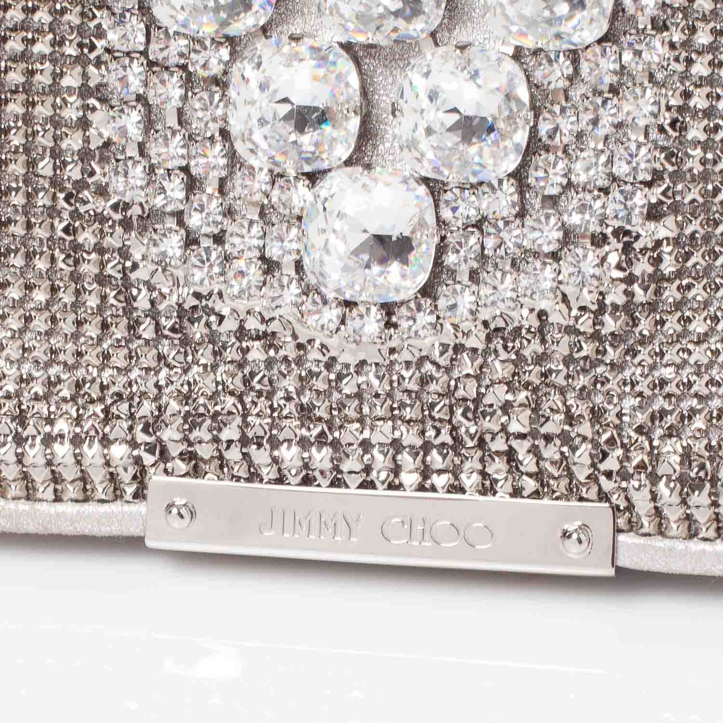 Crystal Embellished Mesh Cecile Clutch Bag